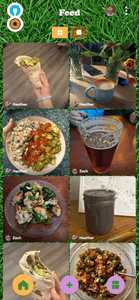 Feed view of the 8WUT food photojournal app