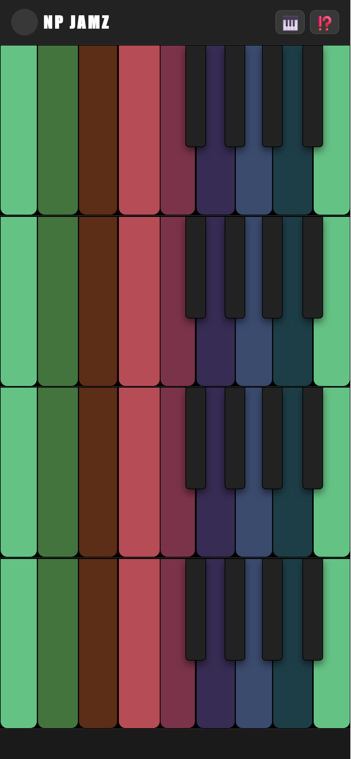 NP JAMZ colorful multi-row keyboard layout
